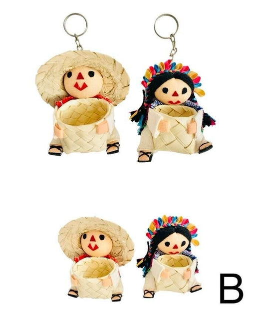 Llaveros Artesanales Mexicanos Charros y Muñeca Lele