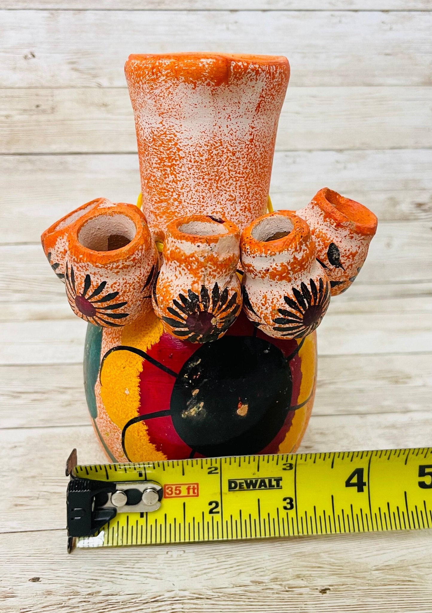 Terra Cotta Mexican Art Pottery Tequilero With 5 Mini Jarritos Licorera Artesanal Mexicana con 5 Mini Jarritos
