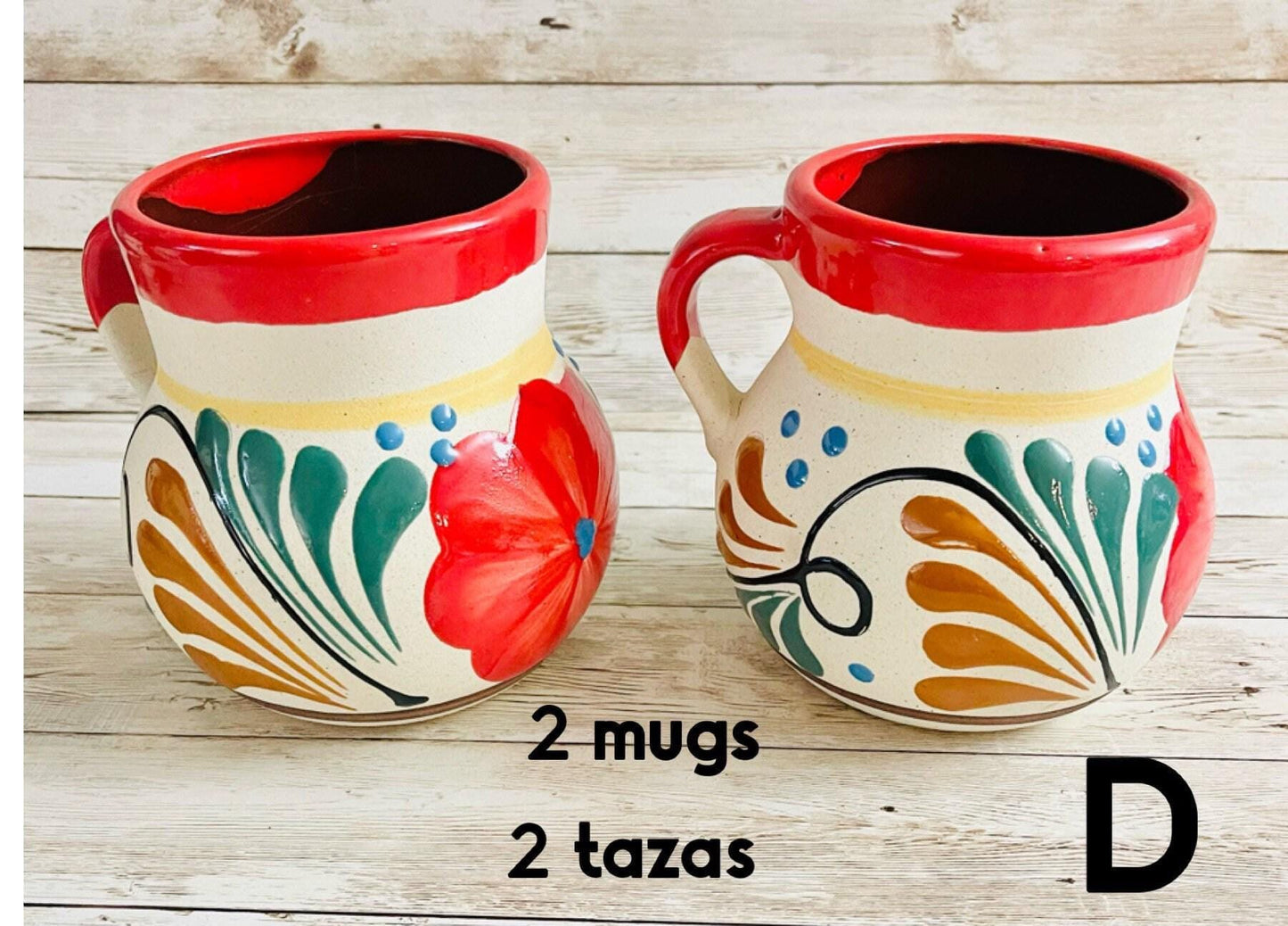 Mexican Jumbo Terracota Pottery Mugs Tazas de Barro Grandes Artesanales Engove