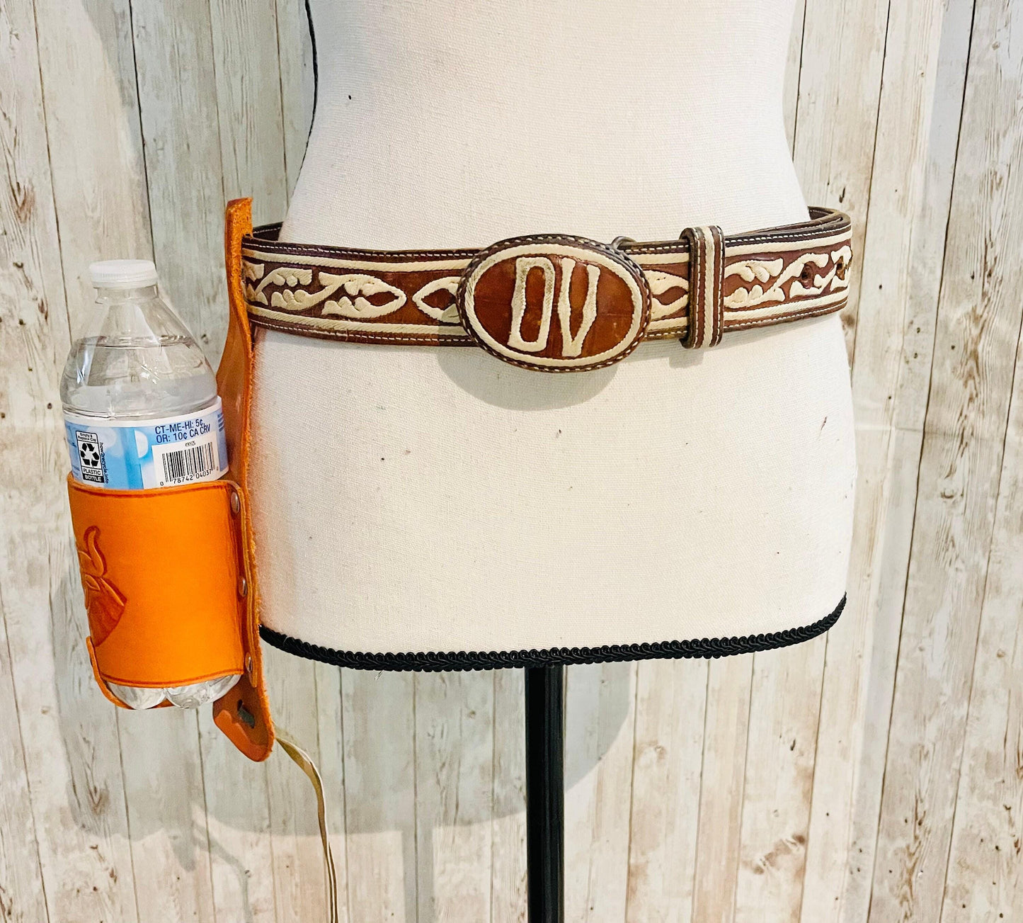 Belt Holster Bottle Holder Handmade Soft Genuine Leather Cargador De Botellas