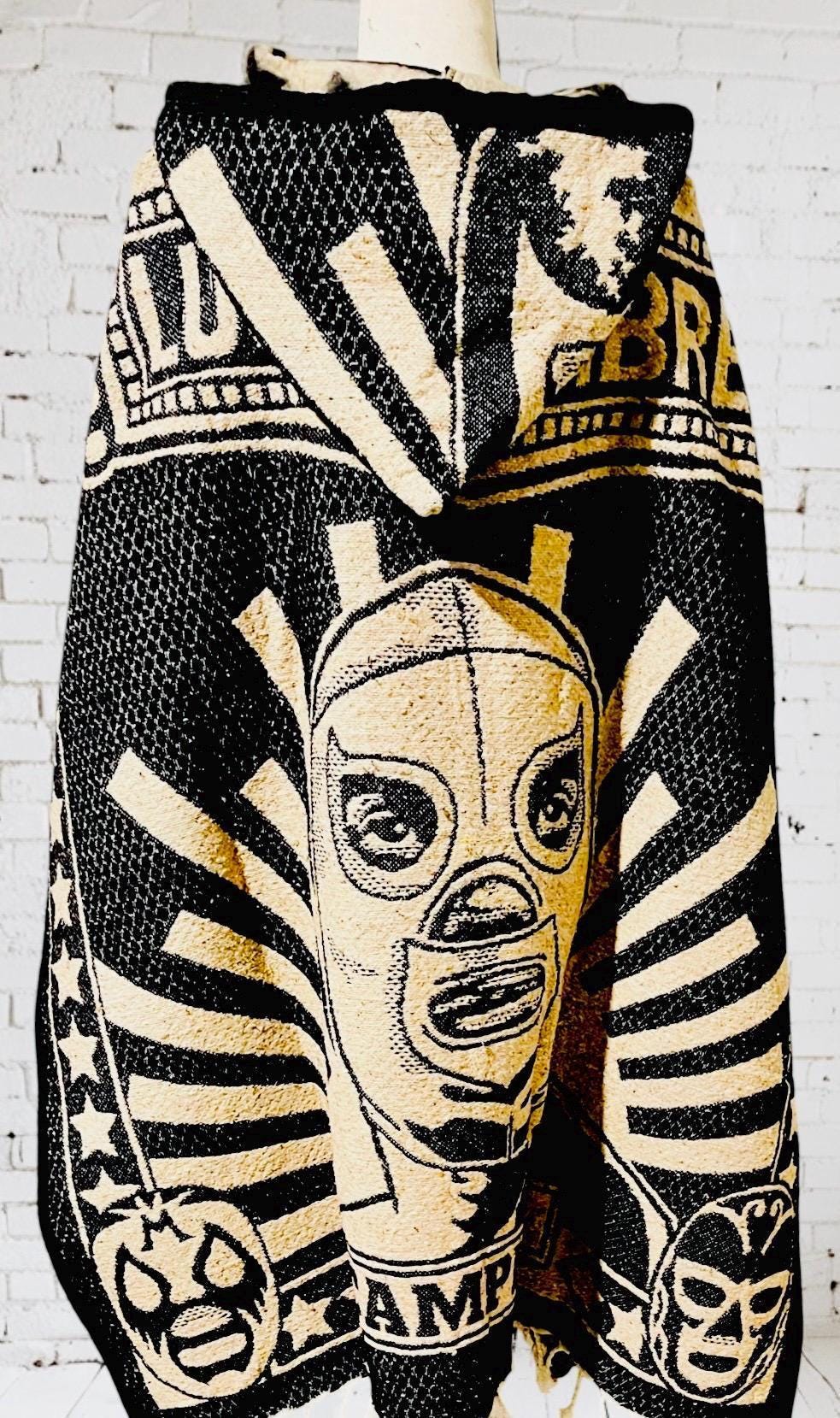 Mexican Poncho Gavan de Lucha Libre El Santo y Blue Demon