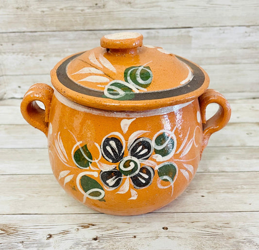 1 Liter Terra Cota Clay Pot for Beans Soups Olla Tonala de Barro para Caldos Frijoles Sopas 1 Litro