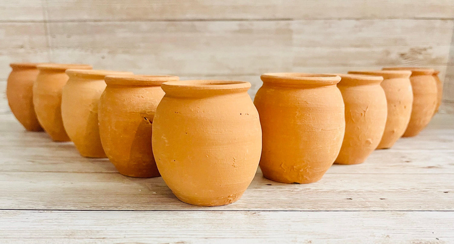 Mini Cantaritos for Tequila Shots or Hot Tea Mini Tequileros Mexicanos 2 1/2 - 3 Inches Tall