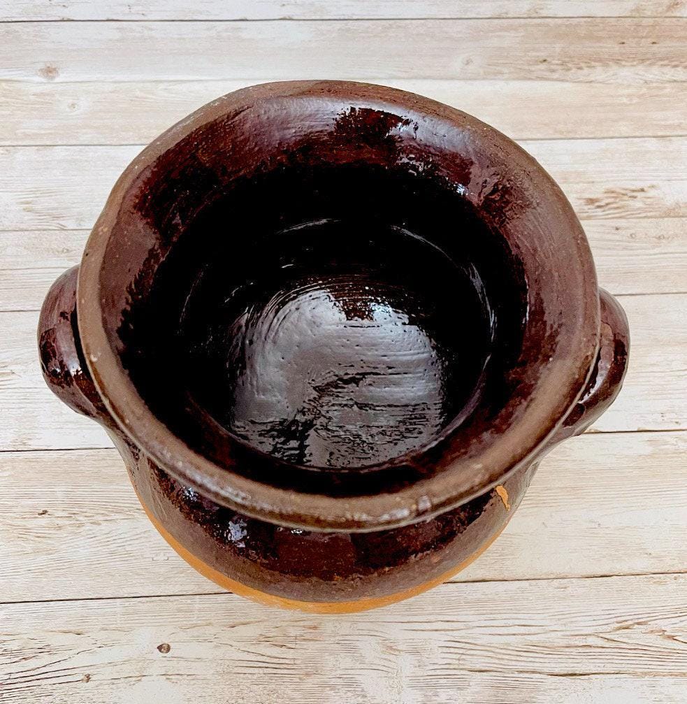 Olla de Barro Vidriado Chocolatera oh FrijoleraTerra Cota Bean Hot Chocolote Pot 5 Inches Tall