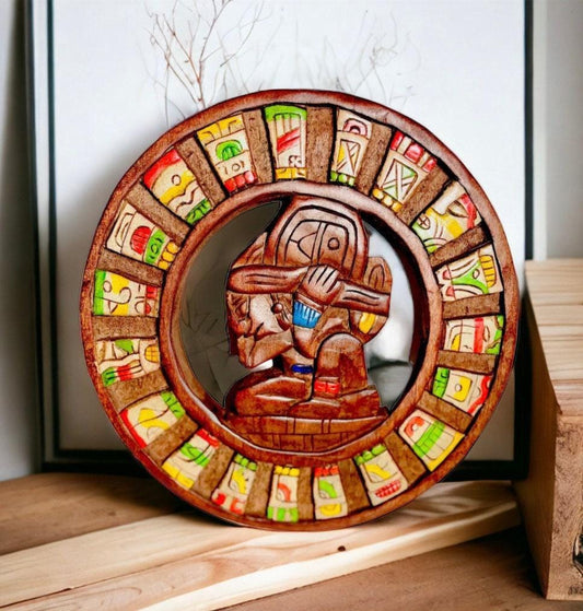 Wood Aztec Calendar Mexican Wall Art Artesanias Mexicanas Calendario Azteca De Madera