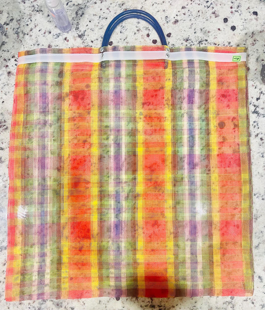 1 Reuseable Mexican Mercado Mesh Bag 1x Bolsa de Maya Mexicana 18x18 Pulgadas