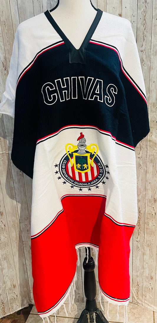Poncho Mexicano de Guadalajara Chivas Poncho de Futbol Mexicano Mexican Soccer Poncho