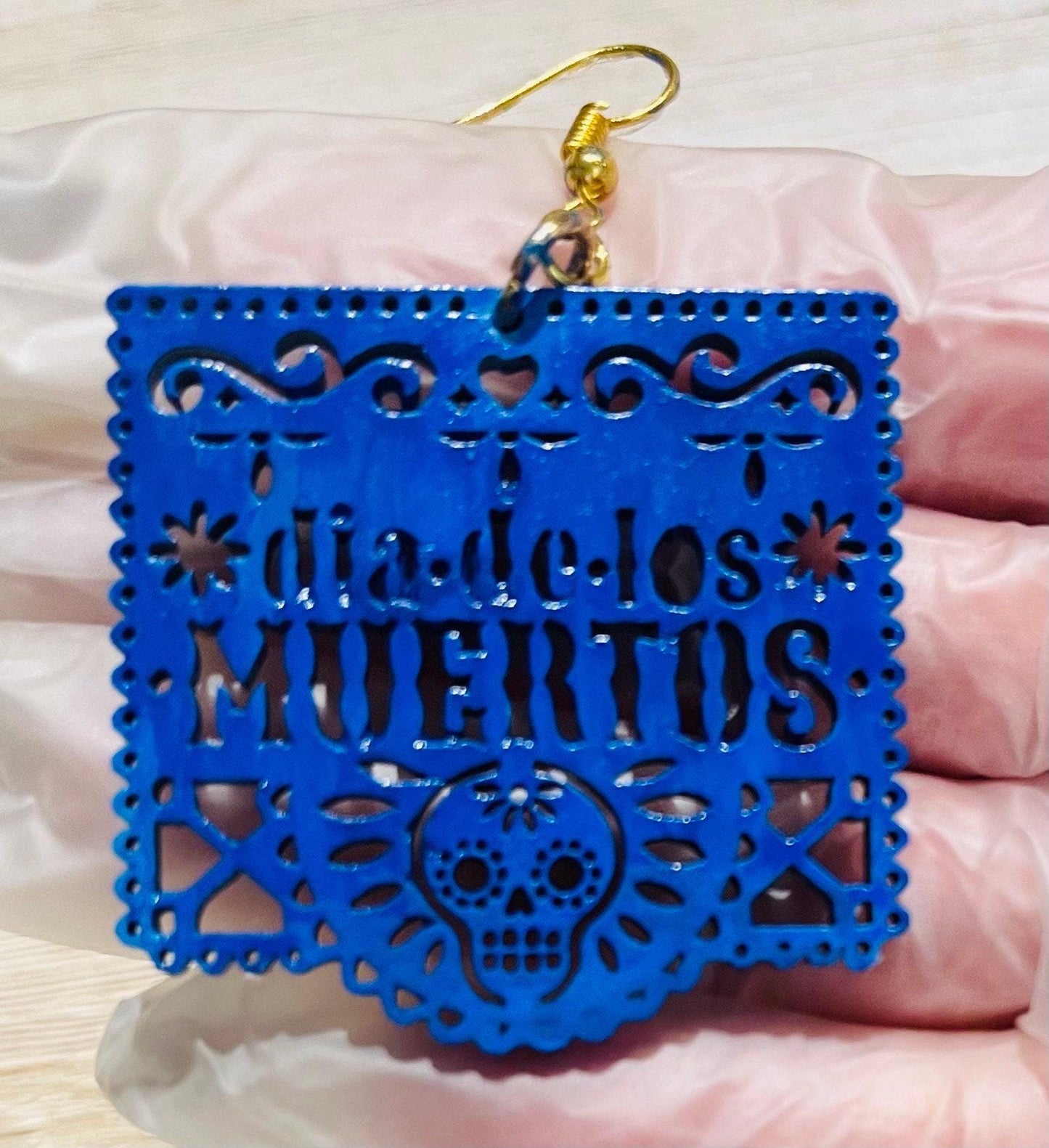 2x Day of the Dead Earrings 2 Pares de Aretes de Dia de Muerto