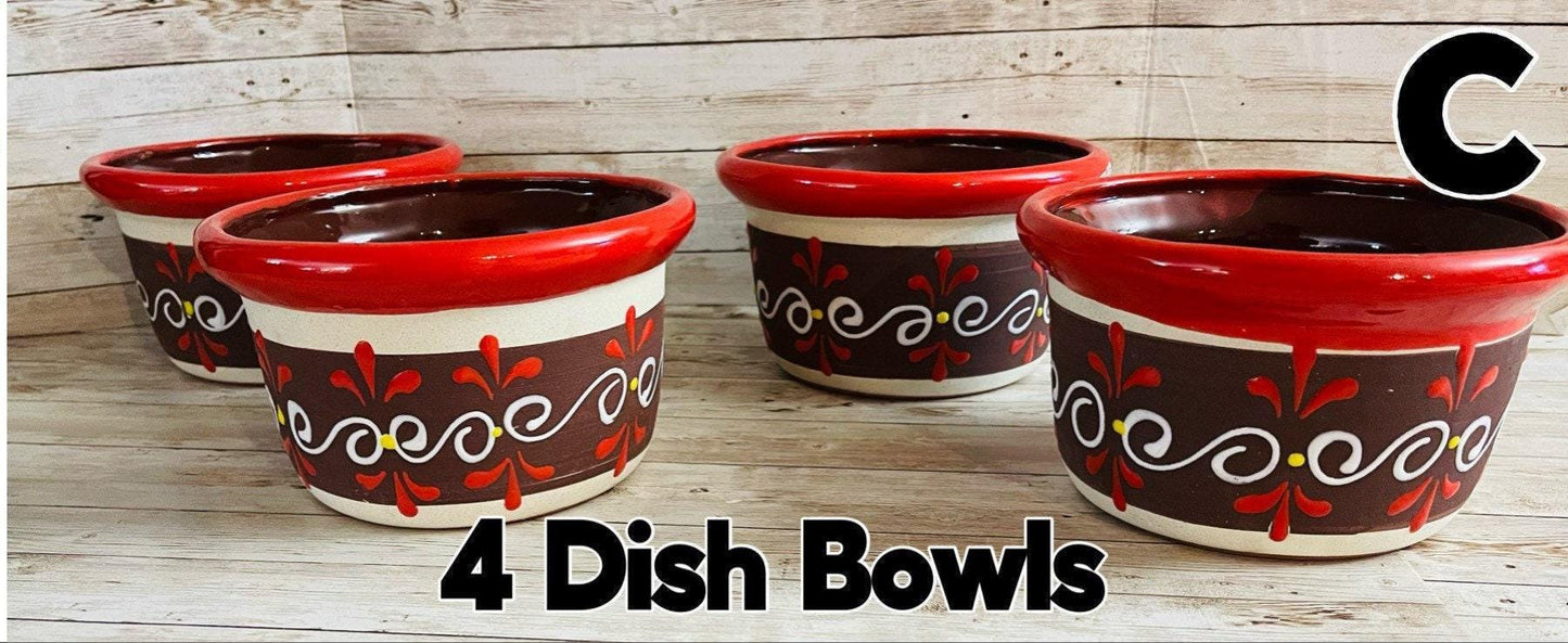 Terra Cota Mexican Clay Pots & Bowls Sets Ollas y Platos de Barro Engove en Sets