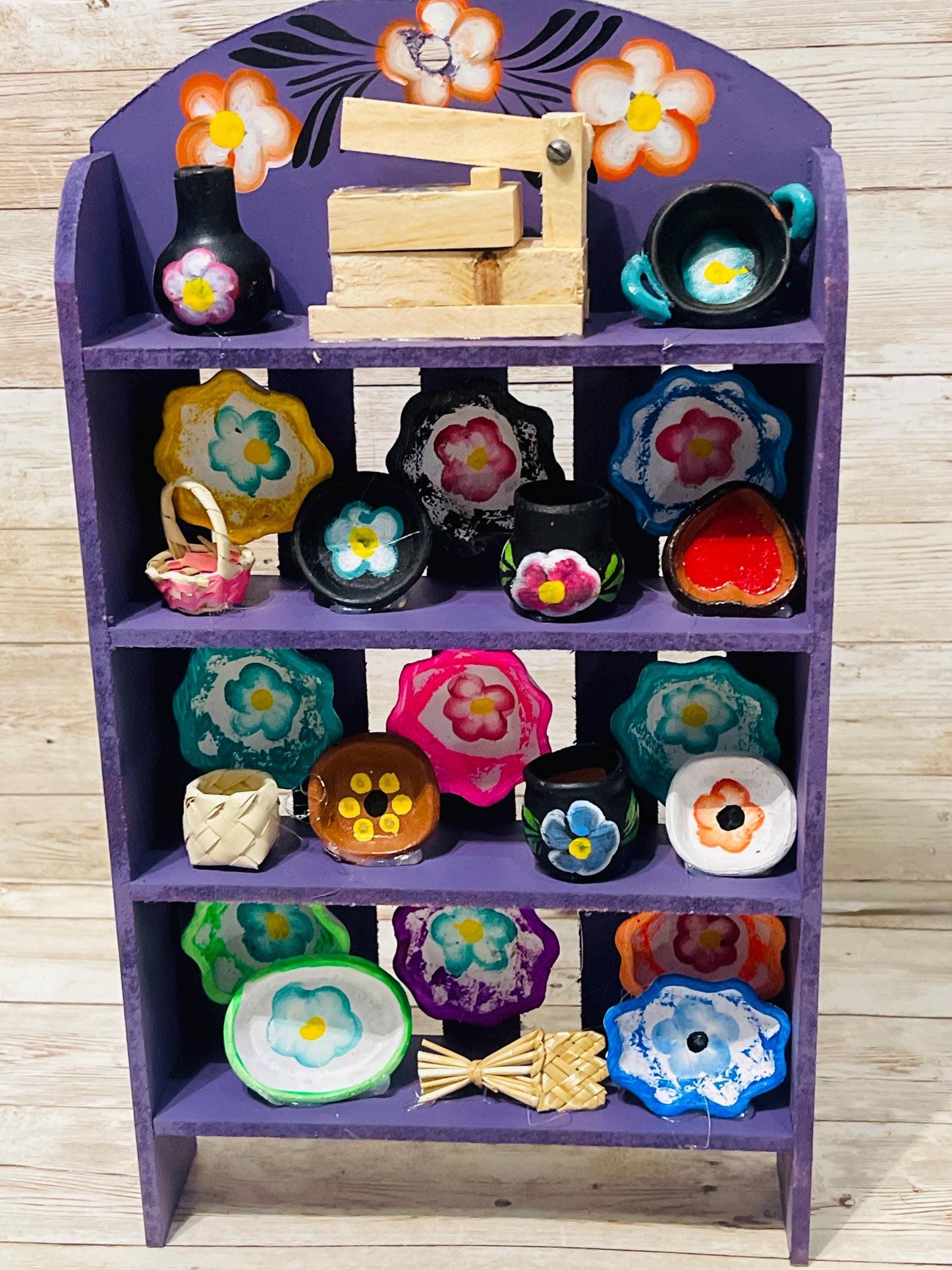 Mexican Kitchen Trasterito with Miniature Accessories Trasterito de Cocina con Accesorios en Miniatura
