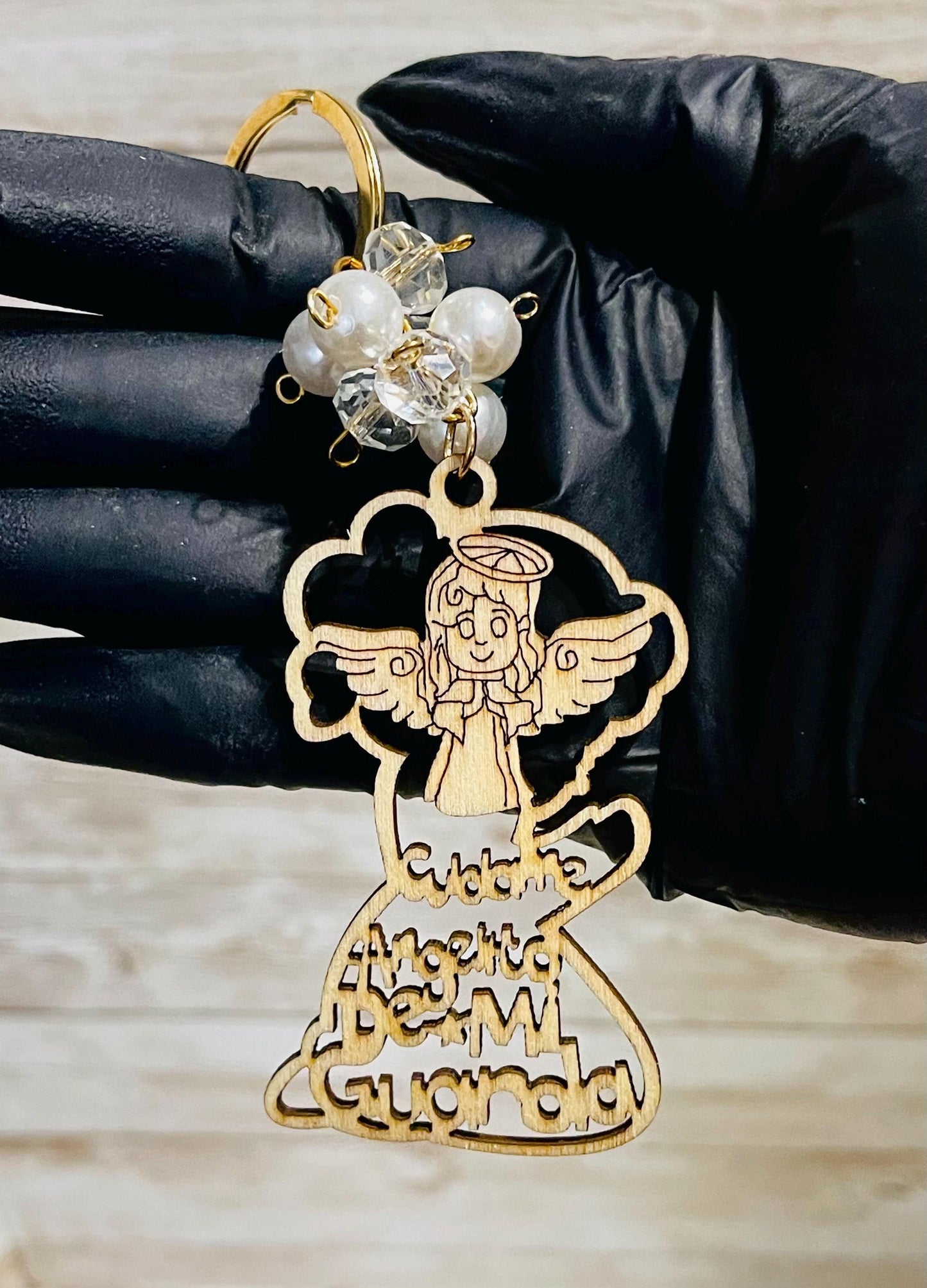 4 Mexican Wood Keychains 4 Llaveros Mexicanos Angel de mi Guarda, Dios te Salve Maria Virgen Maria Escoje 4 de tu Eleccion