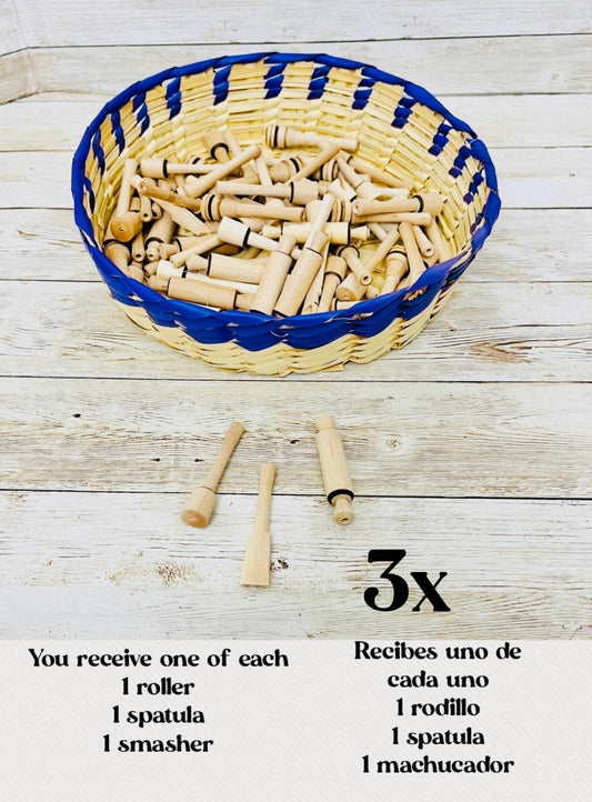 Miniature Day of the Dead Wood Utensils Accesorios Utensilios para Ofrendas para Dia De Los Muertos