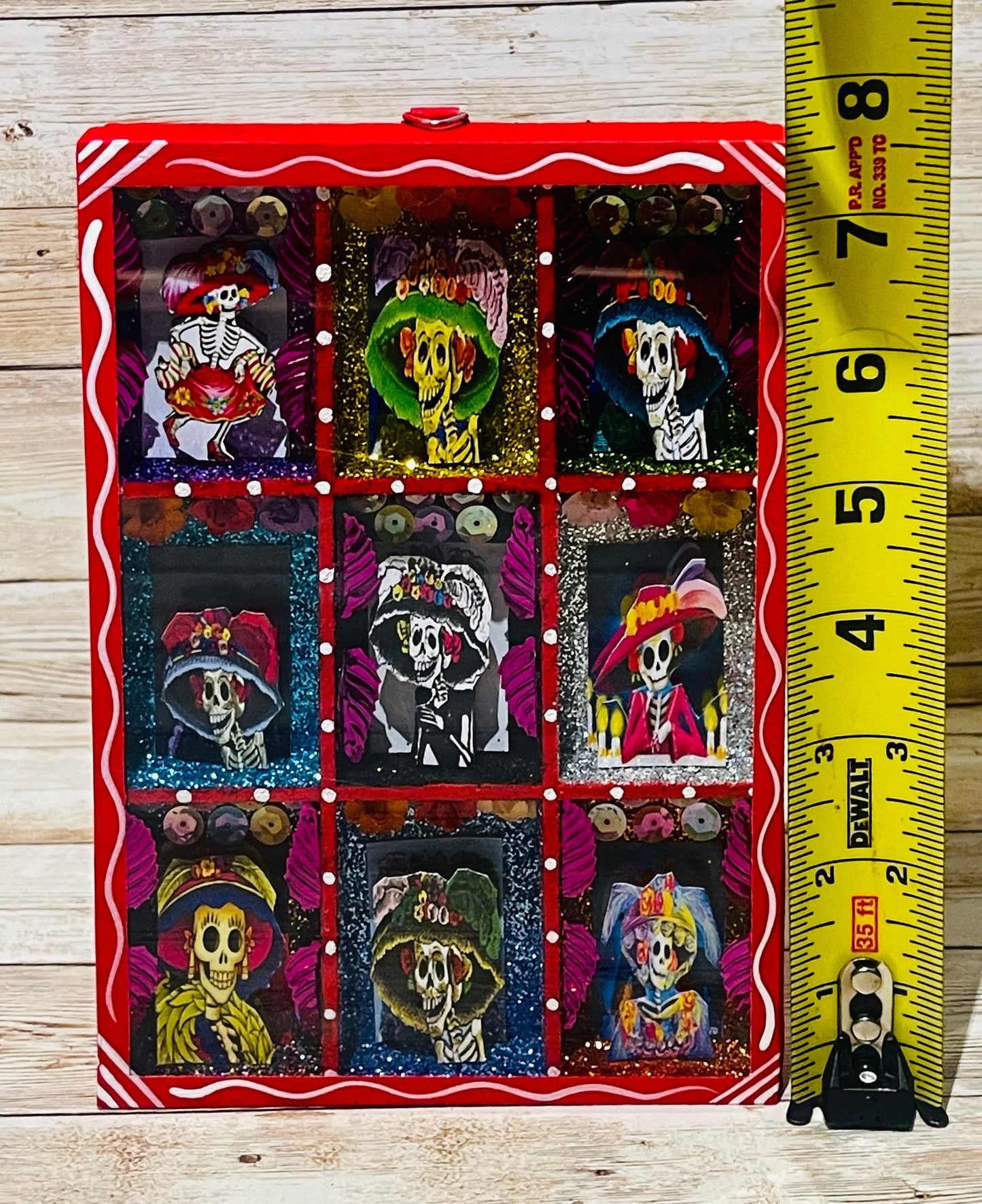 Nicho Mexicano De Catrinas Mexican Sugar Skulls Shadow Box