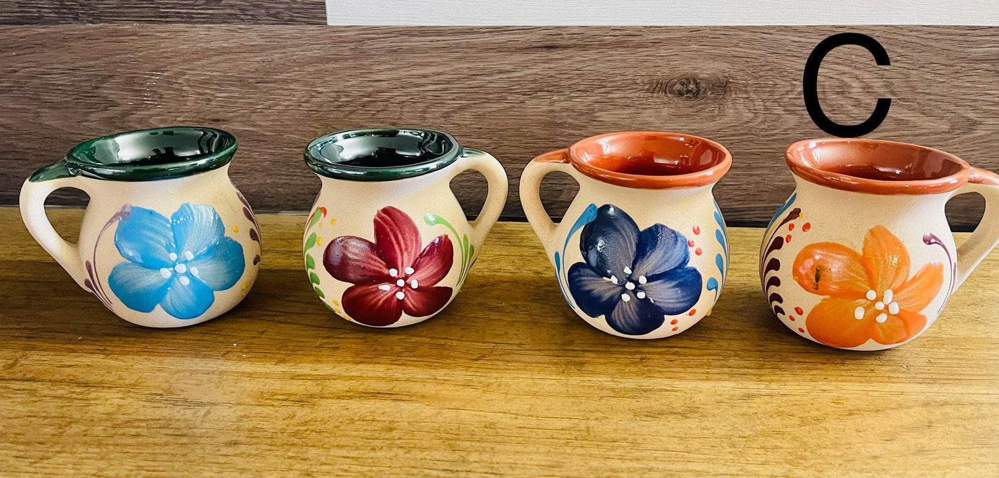 Mexican Pottery Cups Tazas de Barro Mexicanas