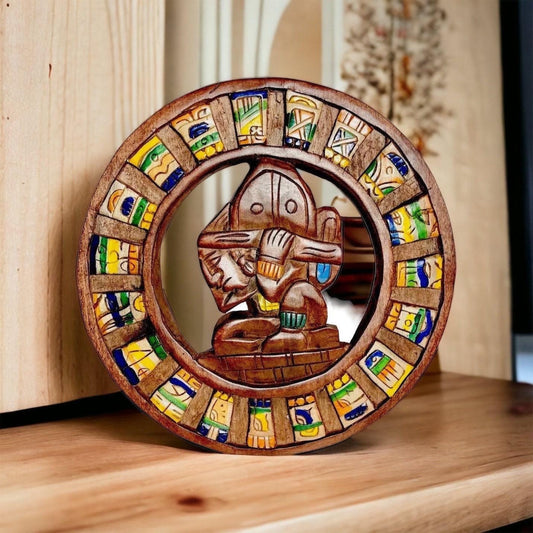 Wood Aztec Calendar Mexican Wall Art Artesanias Mexicanas Calendario Azteca De Madera