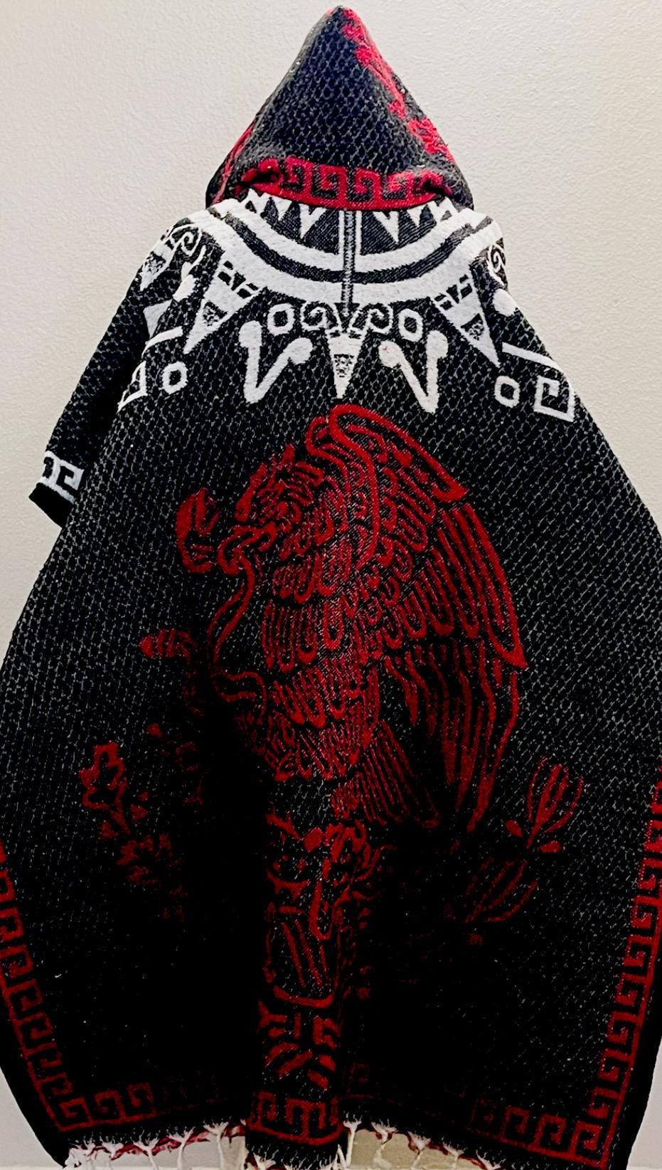 Mexican Poncho Aztec Calendar Poncho Gavan Calendario Azteca con Amor Eterno