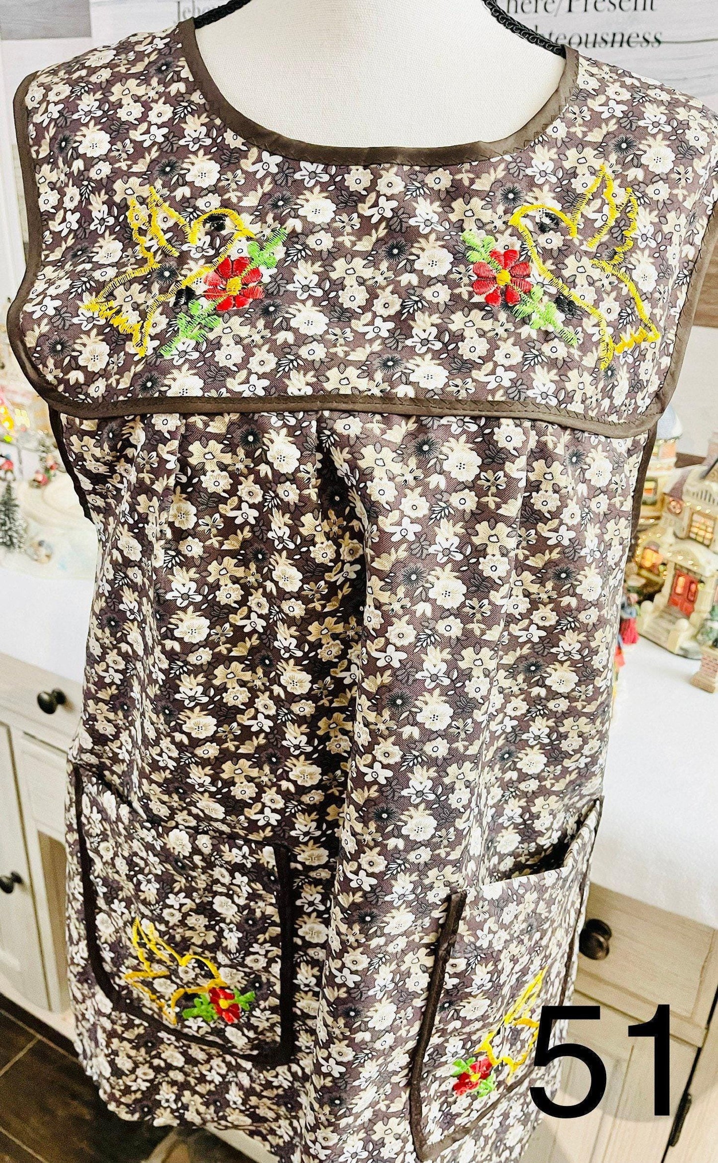 Embroidered Handmade Aprons M/L