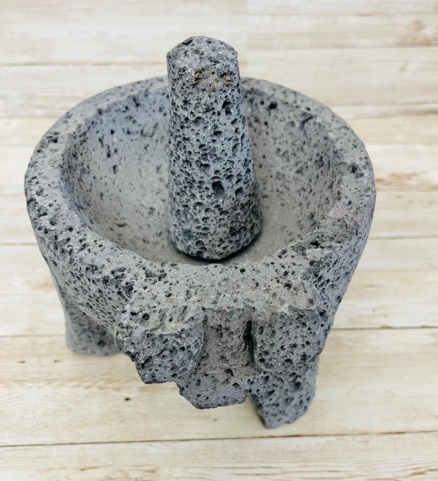 Molcajete/Tejolote Authentic Mexican Mortar & Pestle Made From Lava Rock “Pig”