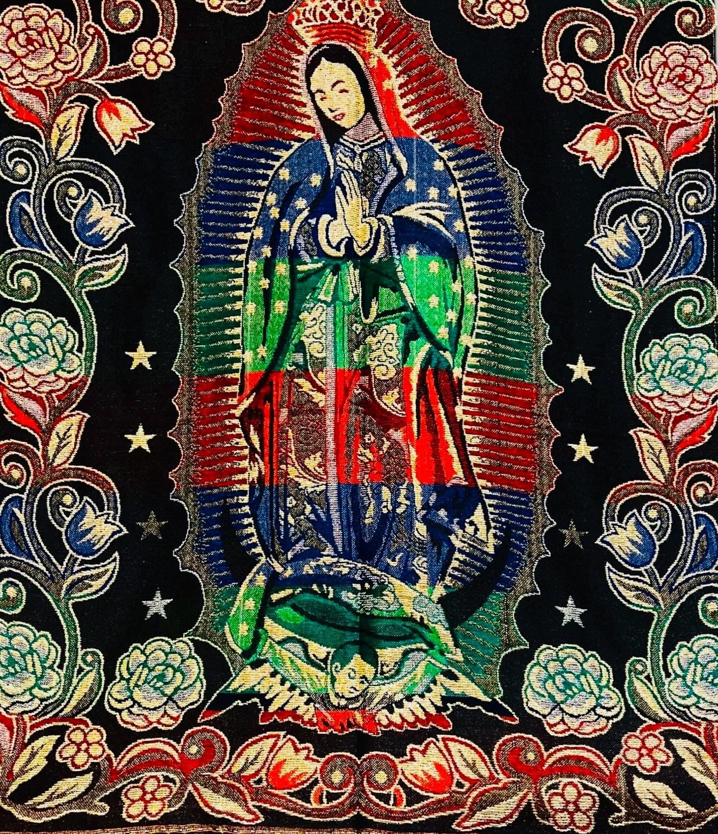 Mexican Thin Virgin Mary Mexican Shawl Pashima Reboso Wrap Reboso de La Virgen Maria Delgado