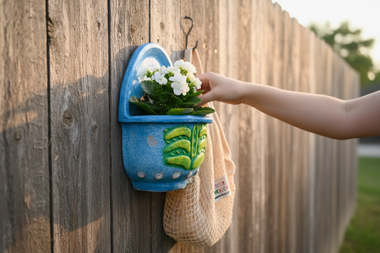 Mexican Rustic Ceramic Wall Planter Pot Macetero Mexicano Rústica de Pared