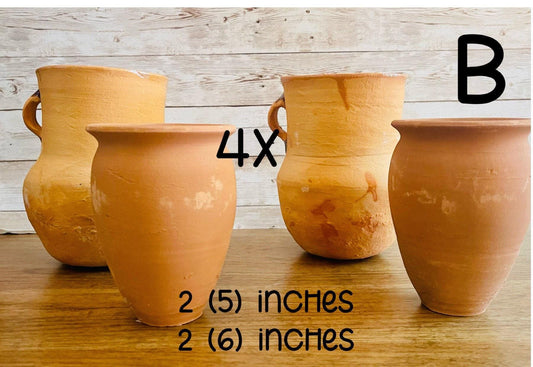 Cantaritos de Barro Clay Cups 5 and 6 Inches Tall