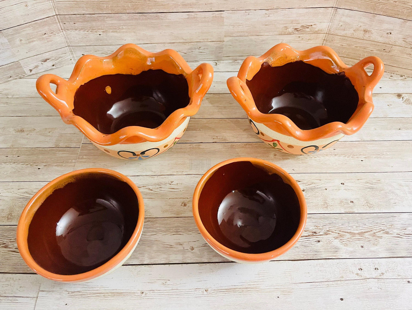 Terra Cota Mexican Soup Clay Bowls Platos Pozoleros de Barro Engove
