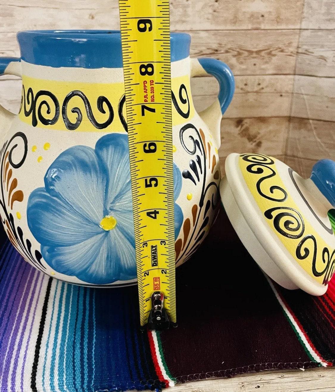 Olla de Barro Frijolera con Tapa Terra Cota Pot with lid Fits Up To 128 Fl. Oz