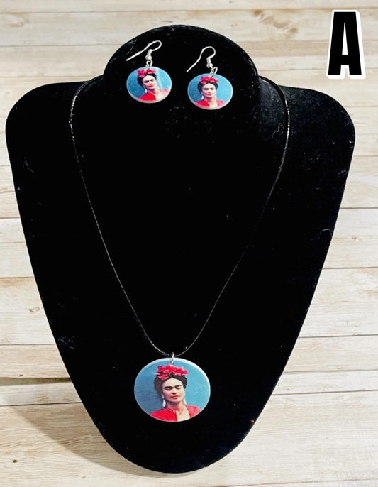 Frida Kahlo Earrings And Necklace Jewelry Set Collar Y Aretes De Frida Kahlo