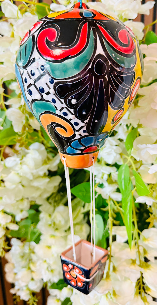 Mexican Talavera Hot Air Ballon Ceramic Hanging Decor Globo Aerostático Mexicano de Talavera Globo de Aire