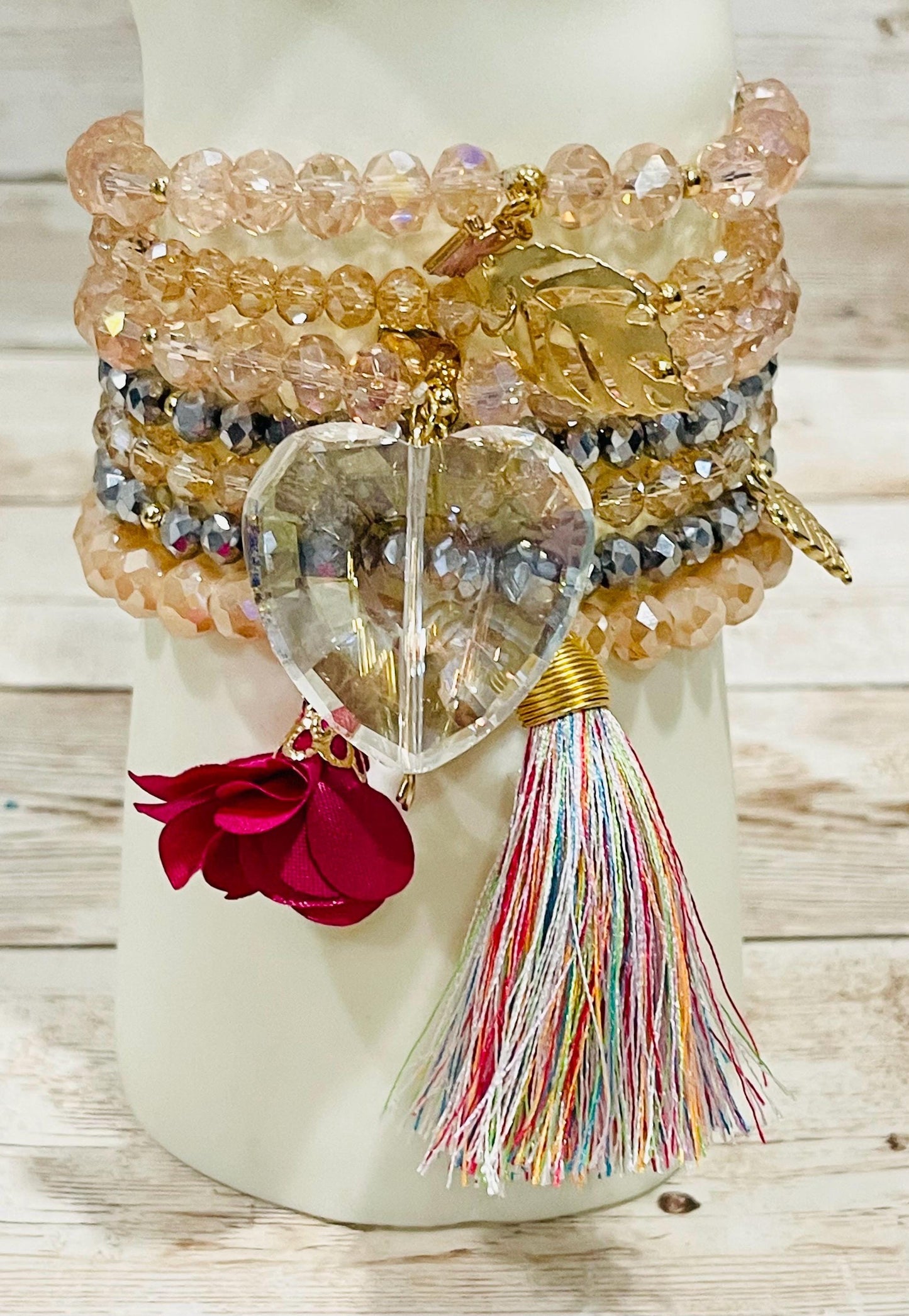 Handmade Mexican Artesanal Bracelets Set of 7 Beaded Bracelets Semanario Artesanal Mexicano 7 Pulseras