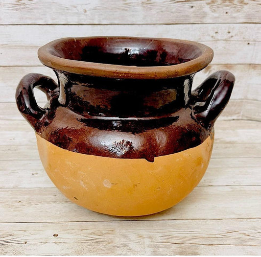 Olla de Barro Vidriado Chocolatera oh FrijoleraTerra Cota Bean Hot Chocolote Pot 6 Inches Tall