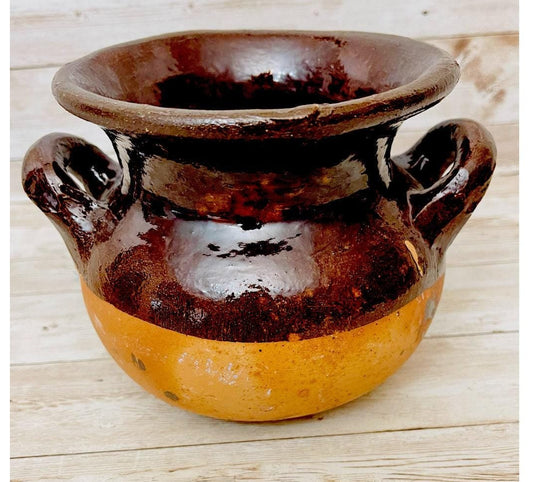 Olla de Barro Vidriado Chocolatera oh FrijoleraTerra Cota Bean Hot Chocolote Pot 5 Inches Tall