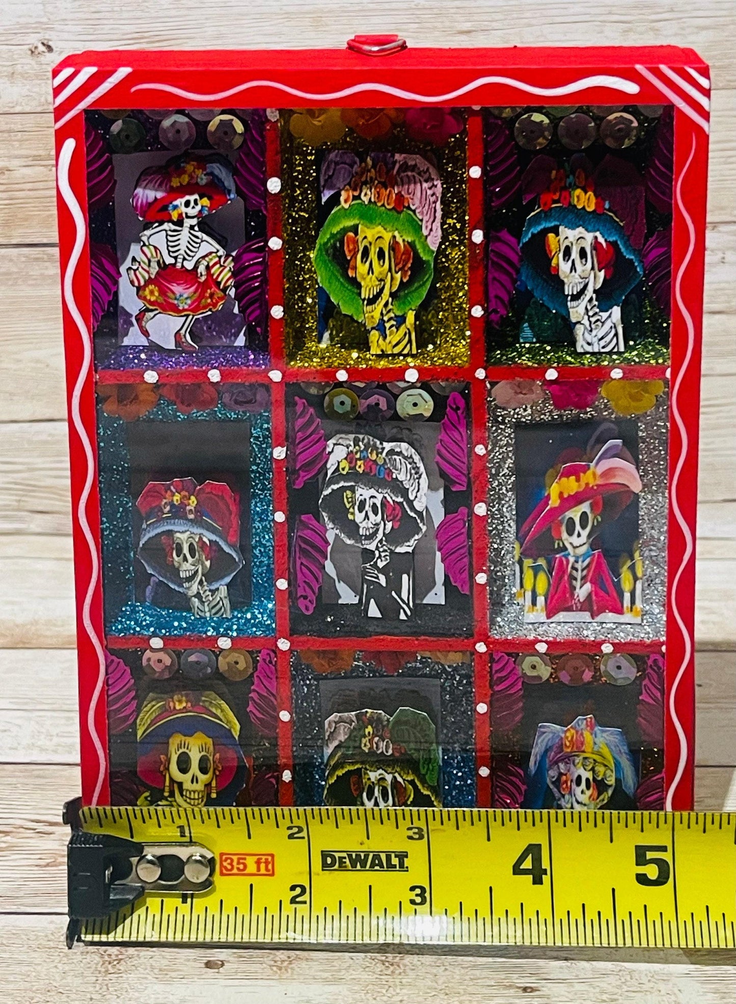 Nicho Mexicano De Catrinas Mexican Sugar Skulls Shadow Box