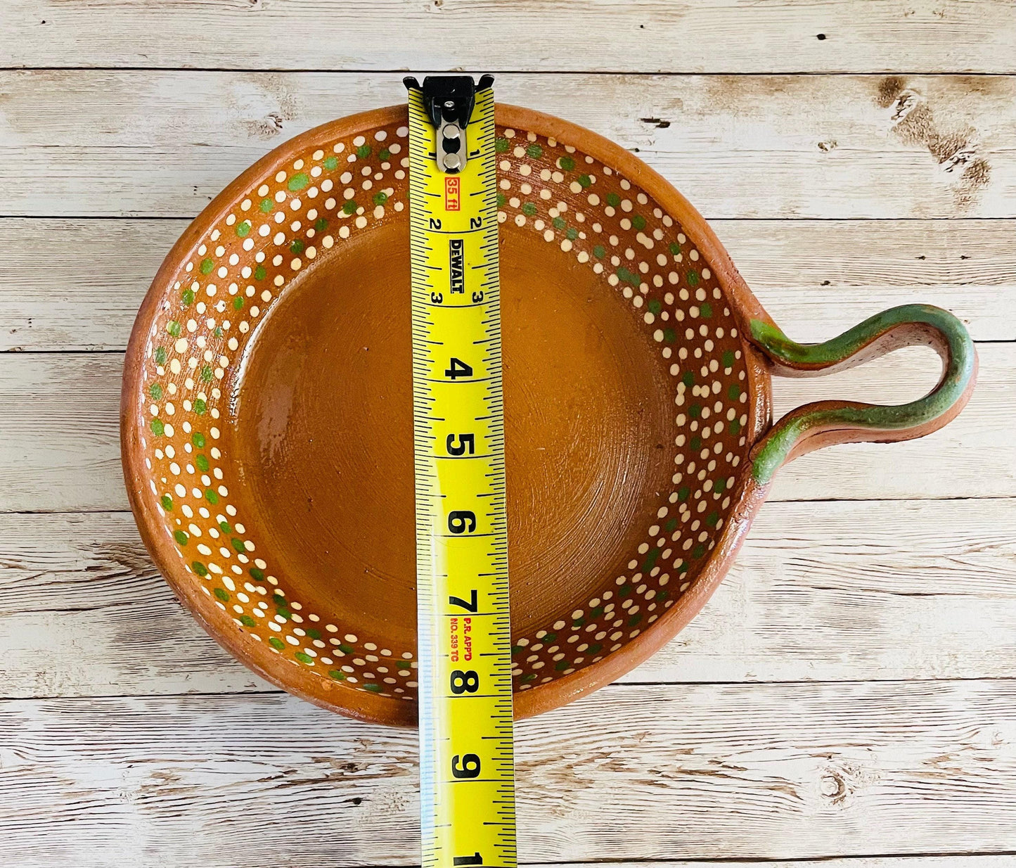 Sarten de Barro Mexicano Mexican Terracotta Frying Pan 8 inches