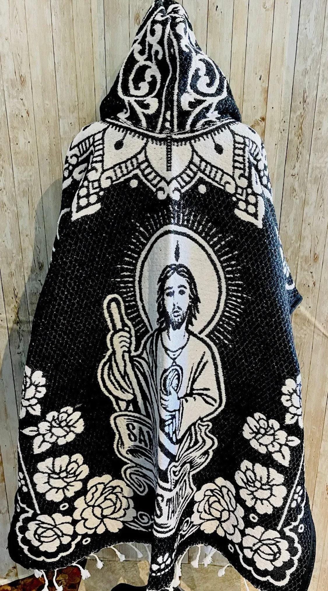 Mexican Poncho Of Virgin Mary and St. Jude Sarape Poncho De La Virgen Maria Y San Judas Tadeo