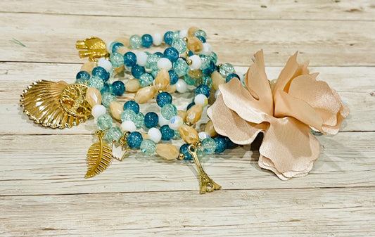 Handmade Mexican Artesanal Bracelets Set of 7 Beaded Bracelets Semanario Artesanal Mexicano 7 Pulseras