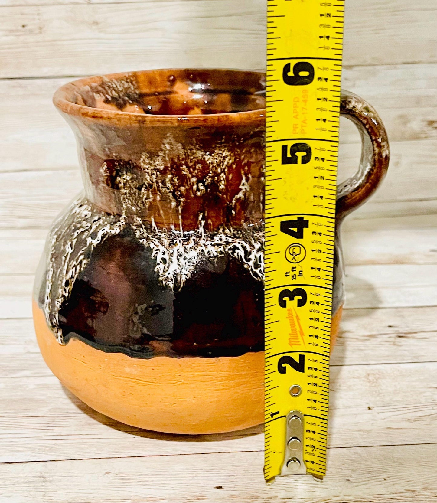 Olla Mexicana de Barro Vidriado Chocolatera Mexican Terra Cota Hot Chocolote Pot