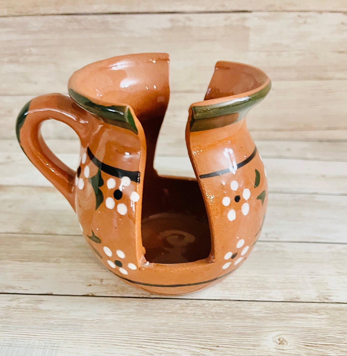 Servilletero y Cazuelita de Barro Mexicano Mexican Clay Napkin Holder and Casserole
