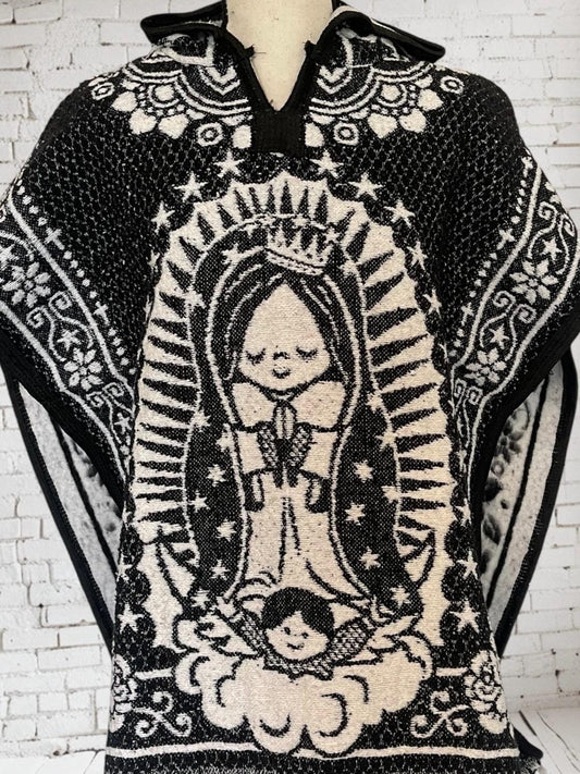 Virgin Mary Mexican Poncho Kids Size Poncho Gavan de la Virgencita Maria de niño/a