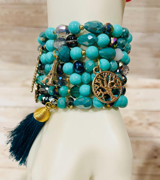 Handmade Mexican Artesanal Bracelets Set of 7 Beaded Bracelets Semanario Artesanal Mexicano 7 Pulseras