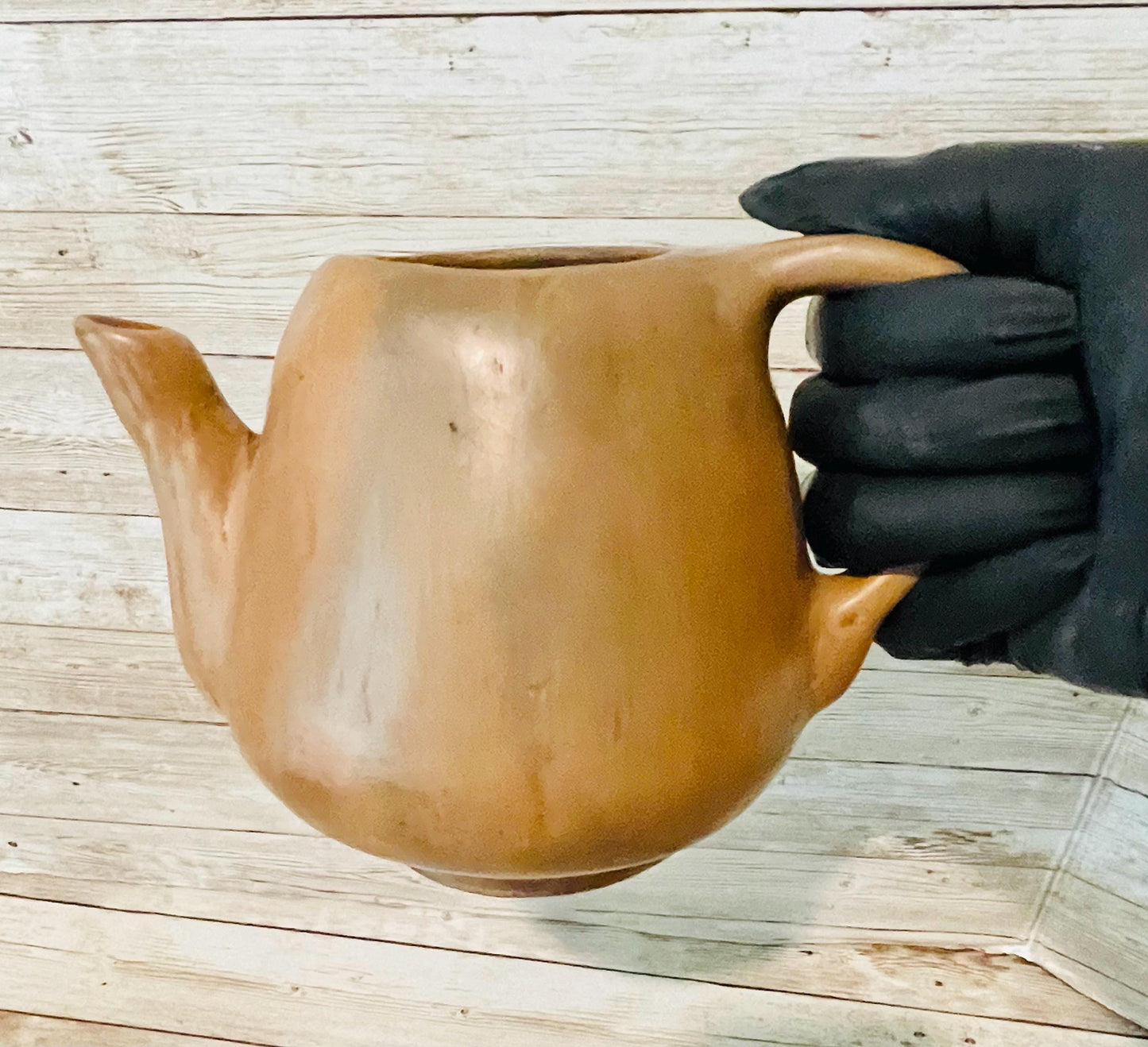 Brown Oaxacan Mexican Clay Coffee Tea Pot Set with 2 Cups & Plates Tetera Artesanal de Barro Cafe de Oaxaca Artesanal con 2 Tazas y 2 Platos