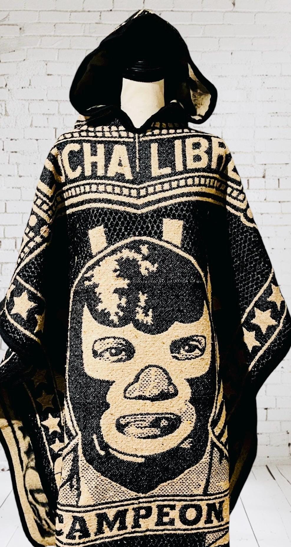 Mexican Poncho Gavan de Lucha Libre El Santo y Blue Demon
