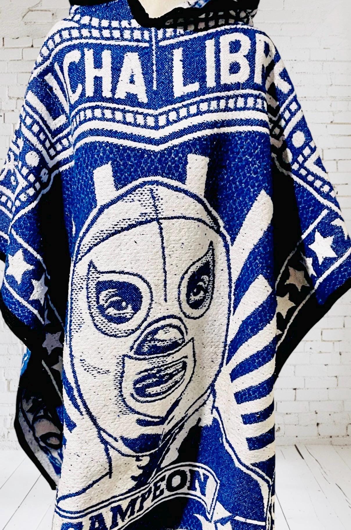 Mexican Poncho Gavan de Lucha Libre El Santo y Blue Demon
