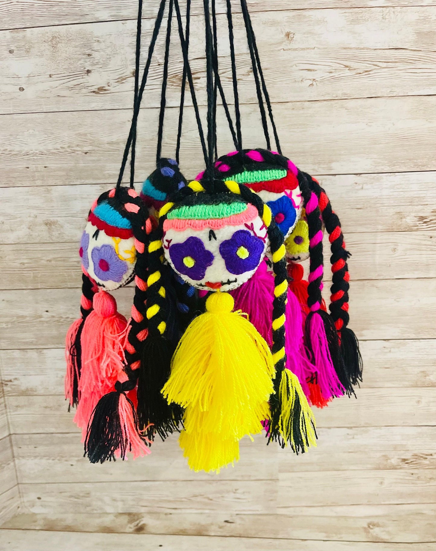 Day of the Dead Catrina Tassle Pom Pom Dia de Muertos Catrinas