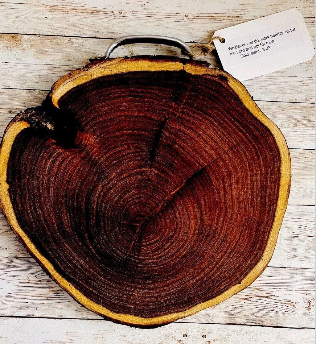 Artisan Handmade Mesquite Wood Board for Cutting Cheese or Charcuterie Board Tabla para Cortar Mexicana