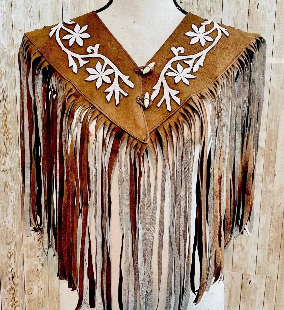 Cowboy Western Shoulder Cape with Fringes Chaleco/Capa Vaquero con Flecos Large/XL