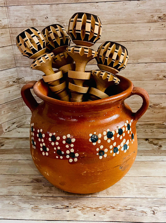Mexican Wood Molinillo for Hot Chocolate 8. 9 and 13 inches Stirrer Molinillo Mexicano De Madera 8, 9 y 13 pulgadas