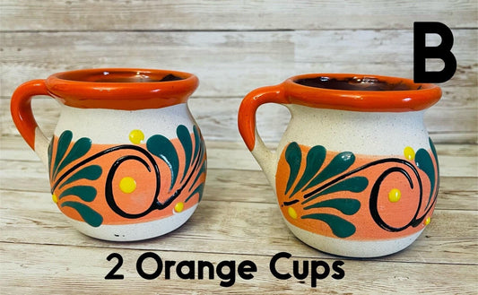 Mexican Pottery Cups Tazas de Barro Mexicanas