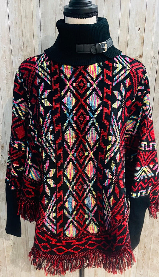 Mexican Artesenal Mañanita Poncho Jorongo Capa Mexicana Artesanal