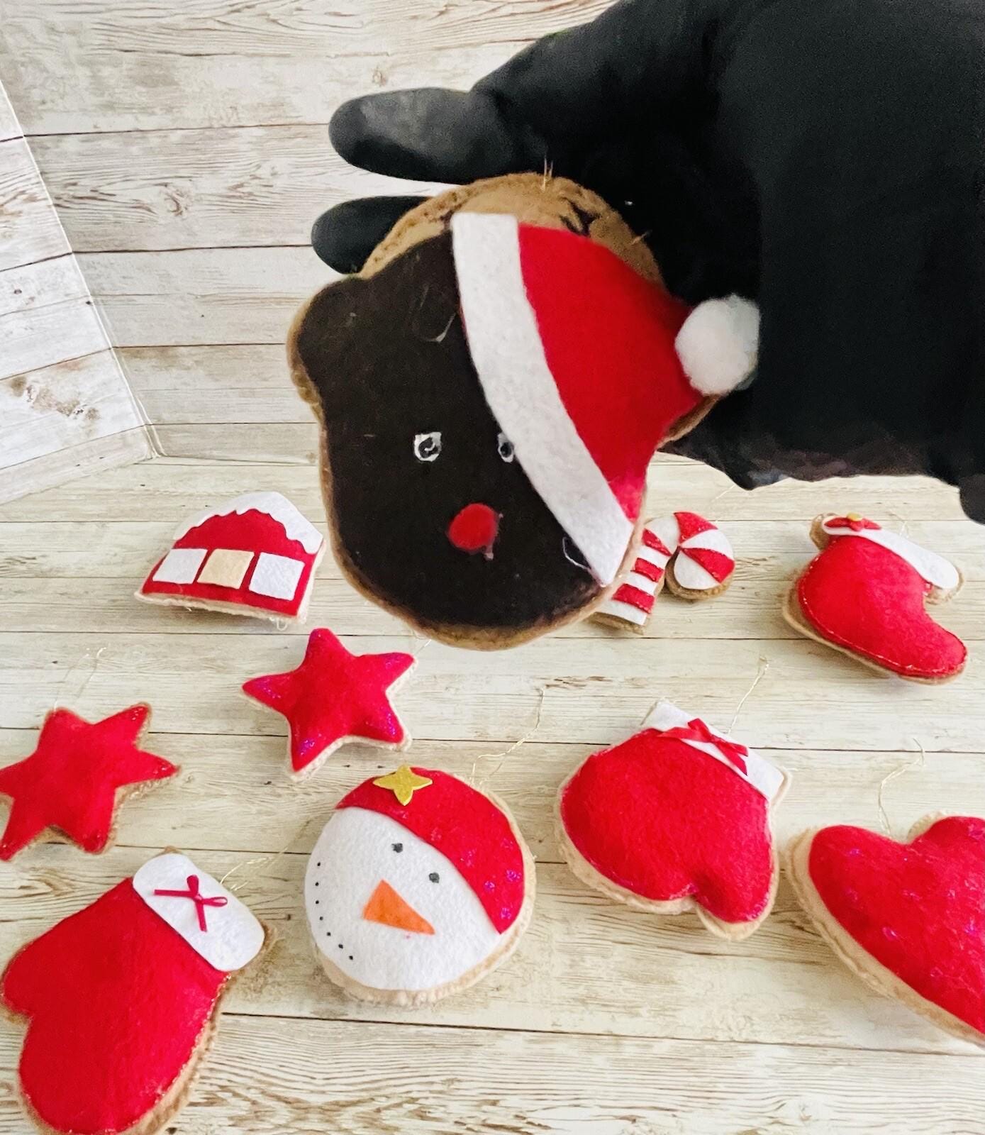 Christmas Felt Ornaments Set Of 12 4 Inches Tall Adornos Navideños De Fieltro